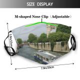 yanfind Vehicle Transport Boat Tour Channel Cathedral Seine Dame Canal Paris Transportation Waterway Dust Washable Reusable Filter and Reusable Mouth Warm Windproof Cotton Face