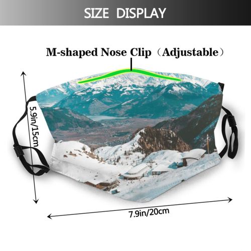 yanfind Ice Leisure Recreation Mountain Snowy Ski Peaks Fun Scenery High Mountains Winter Dust Washable Reusable Filter and Reusable Mouth Warm Windproof Cotton Face