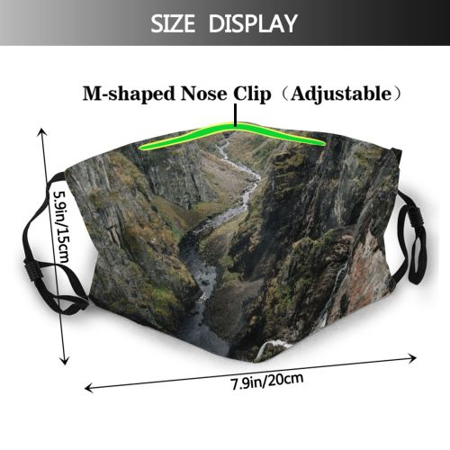 yanfind Idyllic Untouched Cascade Calm Flora Peace Wild Mountain Explore Highland Rock Waterfall Dust Washable Reusable Filter and Reusable Mouth Warm Windproof Cotton Face