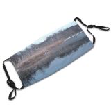 yanfind Winter Frozen Resources Natural Winter Atmospheric Pond Landscape Reflection Sky Ice Leaf Dust Washable Reusable Filter and Reusable Mouth Warm Windproof Cotton Face