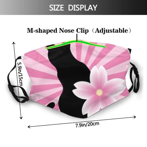 yanfind Abstract Isolated Asian Cat Cute Tender Silhouette Motive Calm Simple Ornament Blossom Dust Washable Reusable Filter and Reusable Mouth Warm Windproof Cotton Face