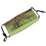 yanfind Grazing Leaves Grassland Leaf Landscape Trees Sheep Tree Tree Grass Natural Pasture Dust Washable Reusable Filter and Reusable Mouth Warm Windproof Cotton Face