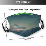 yanfind Ice Glacier Daylight Frost Frosty Mountain Snowy Icy Clouds Daytime Frozen Capped Dust Washable Reusable Filter and Reusable Mouth Warm Windproof Cotton Face
