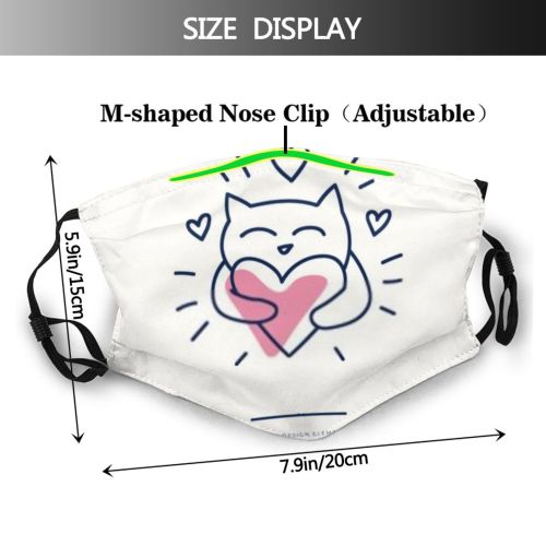 yanfind Abstract Congratulation Decor Cat Cute Cupid Marriage Angel Wedding Calendar Doodle Elegance Dust Washable Reusable Filter and Reusable Mouth Warm Windproof Cotton Face