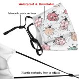 yanfind Isolated Beetle Handdrawn Cute Dot Insect Colorful Seamless Stylish Pastel Doodle Meadow Dust Washable Reusable Filter and Reusable Mouth Warm Windproof Cotton Face