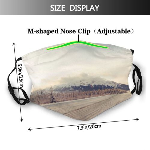 yanfind Ice America Range Sunset Landscape Trip Frozen Journey Tree Snow Rocky Forest Dust Washable Reusable Filter and Reusable Mouth Warm Windproof Cotton Face