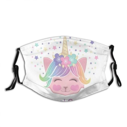 yanfind Isolated Tee International Cat Kitty Cute Meow Slogan Fantasy Trendy Dreams Magic Dust Washable Reusable Filter and Reusable Mouth Warm Windproof Cotton Face