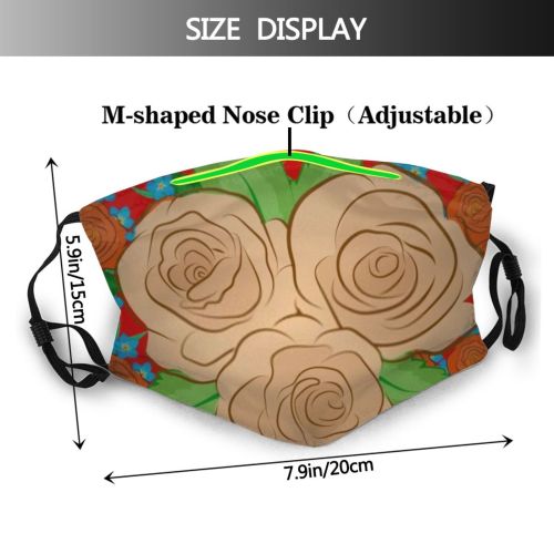 yanfind Abstract Decor Artwork Flora Swirl Regular Seamless Classic Beauty Ornamental Summer Doodle Dust Washable Reusable Filter and Reusable Mouth Warm Windproof Cotton Face