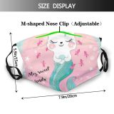 yanfind Fashion Slogan Cat Kitty Cute Little Mermaid Teenager Tale Kid Summer Design Dust Washable Reusable Filter and Reusable Mouth Warm Windproof Cotton Face