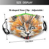 yanfind Crazy Isolated Fur Artwork Picture Cat Kitty Cute Colorful Doodle Design Face Dust Washable Reusable Filter and Reusable Mouth Warm Windproof Cotton Face