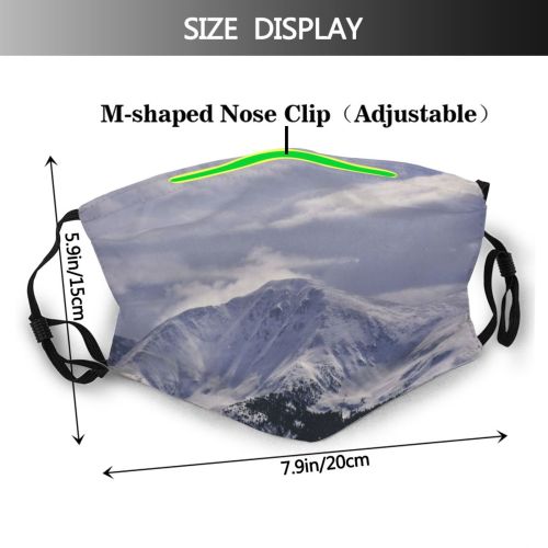 yanfind Ice Glacier Daylight Frost Frosty Mountain Snowy Icy Daytime Frozen Scenery Capped   Dust Washable Reusable Filter and Reusable Mouth Warm Windproof Cotton Face