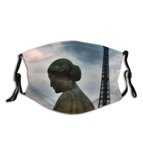 yanfind Statue Paris Cloud Art Europe Sky Sculpture Statue Eiffel Sculpture Classical Tower Dust Washable Reusable Filter and Reusable Mouth Warm Windproof Cotton Face