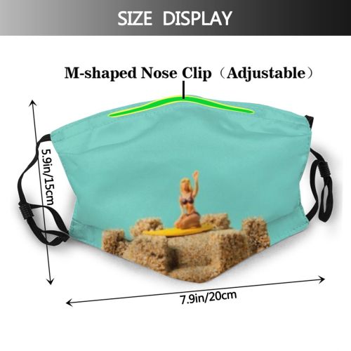 yanfind Castle Leisure Surfer Break Tourist Destination Figure Vacation Beach Sand Macro Little Dust Washable Reusable Filter and Reusable Mouth Warm Windproof Cotton Face