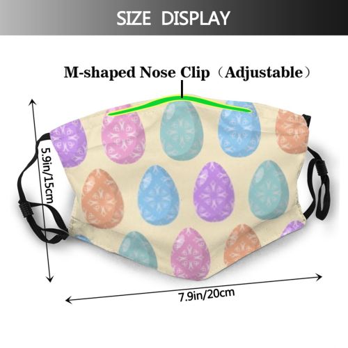 yanfind Isolated Decor Religion Swirl Cute Easter Seamless Colorful Celebrate Doodle Ornament Tradition Dust Washable Reusable Filter and Reusable Mouth Warm Windproof Cotton Face