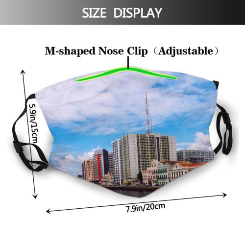 yanfind Metropolis Pernambuco Building Work Settlement Area Tourism Trip City Sky Light Skyscraper Dust Washable Reusable Filter and Reusable Mouth Warm Windproof Cotton Face