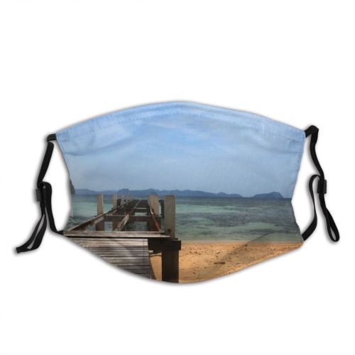 yanfind Tropics Horizon Morning Sun Beach Coast Shore Sky Ocean Tropics Ocean Beach Dust Washable Reusable Filter and Reusable Mouth Warm Windproof Cotton Face