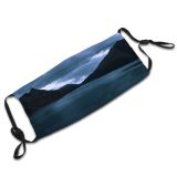 yanfind Drab Highland Night Sky Lake Cloud Landscape Mountain Sky Reflection Spooky Clouds Dust Washable Reusable Filter and Reusable Mouth Warm Windproof Cotton Face