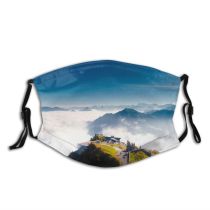 yanfind Idyllic Stanserhorn Daylight Mountain Clouds Village Switzerland Scenery Mountains Grass Misty Alps Dust Washable Reusable Filter and Reusable Mouth Warm Windproof Cotton Face