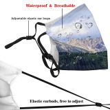 yanfind Ice Glacier Bavaria Daylight Hike Mountain Panorama Climb Frozen High Mountains Peak Dust Washable Reusable Filter and Reusable Mouth Warm Windproof Cotton Face