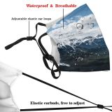 yanfind Ice Glacier Daylight Earth Frost Hike Mountain Panorama Clouds Climb Evergreen Frozen Dust Washable Reusable Filter and Reusable Mouth Warm Windproof Cotton Face