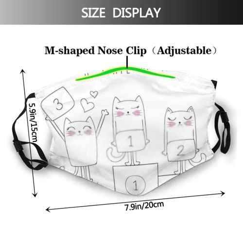 yanfind Competition Happiness Meditation Life Give Cat Game Cute Office Professional Slogan Victory Dust Washable Reusable Filter and Reusable Mouth Warm Windproof Cotton Face