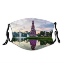 yanfind Lake Sunset Reflections Evening Time Clouds Christmas Grass Dark Trees Outdoors Sky Dust Washable Reusable Filter and Reusable Mouth Warm Windproof Cotton Face