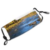 yanfind Natural Wilderness Landscape Mountain Zone Riparian River Tree Stream Bank Finland Lapland Dust Washable Reusable Filter and Reusable Mouth Warm Windproof Cotton Face