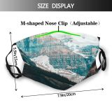 yanfind Ice Glacier Lake Daylight Frost Frosty Mountain Snowy Icy Canoe Daytime Frozen Dust Washable Reusable Filter and Reusable Mouth Warm Windproof Cotton Face