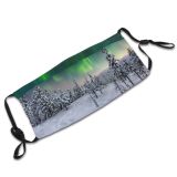 yanfind Ice Atmospheric Europe Frost Dramatic Mood Fjord Arctic Landscape Frozen Finnish Tranquility Dust Washable Reusable Filter and Reusable Mouth Warm Windproof Cotton Face