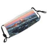 yanfind Ice Glacier Sunset Evening Hike Dawn Mountain Panorama Rock Mountains Peak Winter Dust Washable Reusable Filter and Reusable Mouth Warm Windproof Cotton Face
