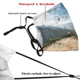 yanfind Idyllic Daylight Hiker Hike Recreation Mountain Traveler Clouds Daytime Tourism Tranquil Scenery   Dust Washable Reusable Filter and Reusable Mouth Warm Windproof Cotton Face