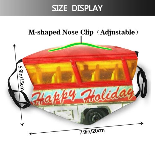 yanfind Holidays Bus Vehicle Transport Transport Spring Trip Bus Motor Vintage Road Toy Dust Washable Reusable Filter and Reusable Mouth Warm Windproof Cotton Face