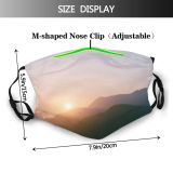 yanfind Idyllic Sunset Dawn Tranquil Backlit Scenery Mountains Sun Silhouettes Outdoors Sky Dusk Dust Washable Reusable Filter and Reusable Mouth Warm Windproof Cotton Face