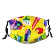 yanfind Abstract Pepper Farm Garden Vegetable Cute Vegetarian Cook Raw Menu Seamless Colorful   Dust Washable Reusable Filter and Reusable Mouth Warm Windproof Cotton Face