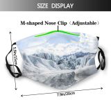 yanfind Ice Landscape Tranquility Peak Polar Scene Snow Snowcapped Sky Scenics Formation Cloud Dust Washable Reusable Filter and Reusable Mouth Warm Windproof Cotton Face