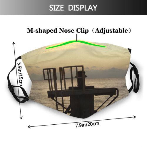 yanfind Tie Sky Horizon Calm Morning Evening Sunset Off Boat Sea Sky Key Dust Washable Reusable Filter and Reusable Mouth Warm Windproof Cotton Face