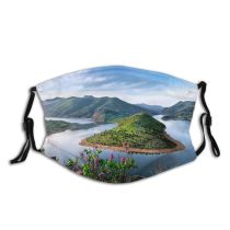 yanfind Idyllic Lake Daylight Mountain Forest Island Mountains Valley Fjord Hills Outdoors Sky Dust Washable Reusable Filter and Reusable Mouth Warm Windproof Cotton Face