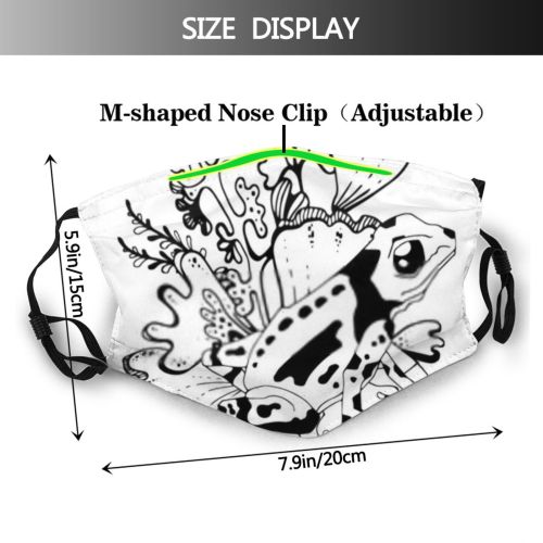 yanfind Cute Area Friendly Wildlife Coloring Frog Meadow Flowers Swampy Grass Scenery Children Dust Washable Reusable Filter and Reusable Mouth Warm Windproof Cotton Face