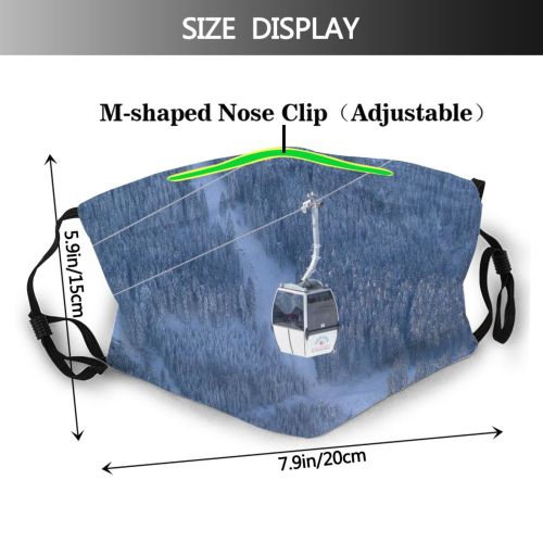 yanfind Winter Geological Cable Landscape Cabin Trees Sky Vehicle Tree Car Snowboard Winter Dust Washable Reusable Filter and Reusable Mouth Warm Windproof Cotton Face