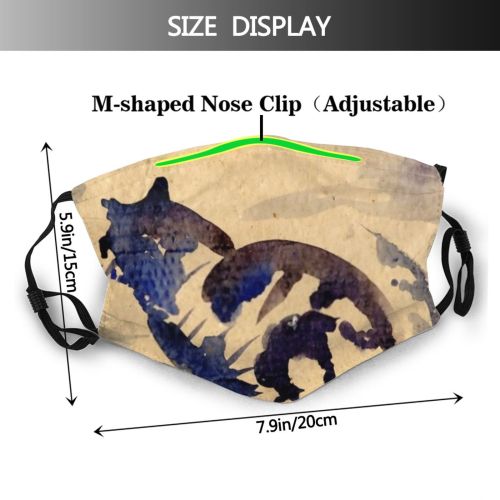 yanfind Artwork Striped Cat Cute Stains Design Pet Art Cardboard Watercolor Decoration Texture Dust Washable Reusable Filter and Reusable Mouth Warm Windproof Cotton Face
