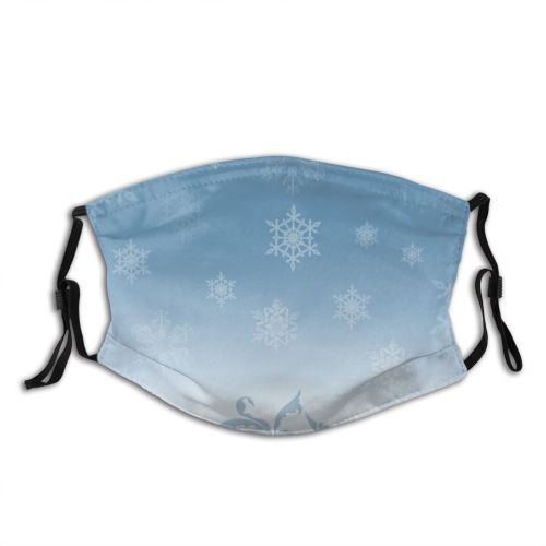 yanfind Design Sky Snowflake Snow Snowflakes Winter Grass Season Frost Snow Dust Washable Reusable Filter and Reusable Mouth Warm Windproof Cotton Face