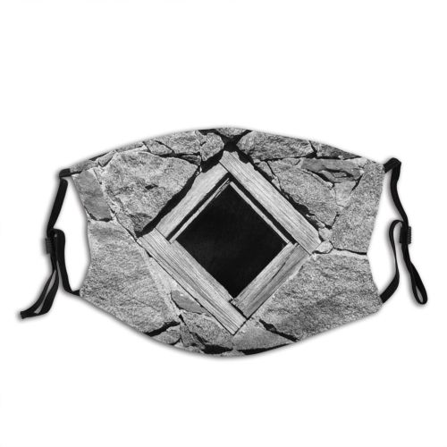 yanfind Old Abandoned Derelict Rock Stock Wall Danger Window Stone Darkness Disused Window Dust Washable Reusable Filter and Reusable Mouth Warm Windproof Cotton Face