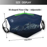 yanfind Ice Glacier Frost Frosty Mountain Snowy Icy Clouds Frozen Peaks Scenery Capped Dust Washable Reusable Filter and Reusable Mouth Warm Windproof Cotton Face