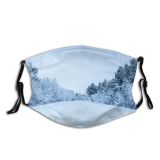 yanfind Ice Ski Slope Frost Snowdrift Landscape Frozen Tranquility Rural Tree Freshness Scene Dust Washable Reusable Filter and Reusable Mouth Warm Windproof Cotton Face