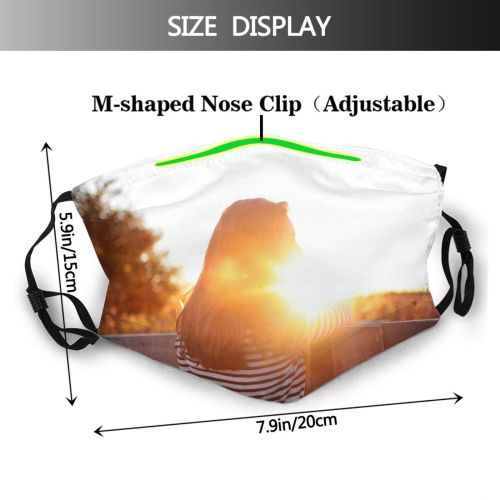 yanfind Lady Wooden Farm Daylight Golden Sunset Evening Field Dawn Fence Sun Outdoors Dust Washable Reusable Filter and Reusable Mouth Warm Windproof Cotton Face