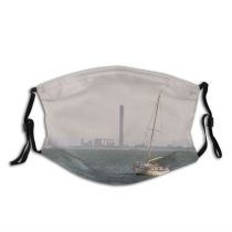 yanfind Dhow With Vehicle Calm Atmospheric England Sea Sky Watercraft Beach Boats Haze Dust Washable Reusable Filter and Reusable Mouth Warm Windproof Cotton Face