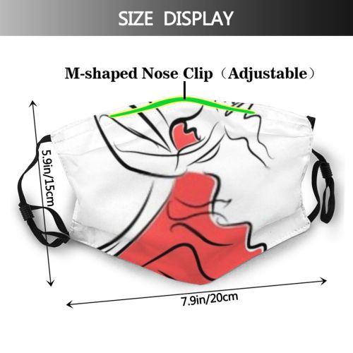 yanfind Abstract Isolated Young Together Artwork Cute Classic Dress Flirting Figure Waltz Lady Dust Washable Reusable Filter and Reusable Mouth Warm Windproof Cotton Face