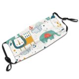 yanfind Chil Fauna Fun Kid Art Fabric Safari Tropical Texture Adorable Palm Abstract Dust Washable Reusable Filter and Reusable Mouth Warm Windproof Cotton Face