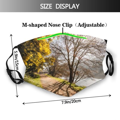 yanfind Public Europe Grass Leaf Landscape Riverbank Tranquility Deciduous Rural Tree Scene Forest Dust Washable Reusable Filter and Reusable Mouth Warm Windproof Cotton Face