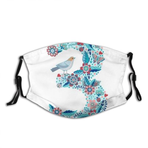 yanfind Butterfly Garden Typographic Lovely Decor Bird Cute Shabby Fantasy Word Font Number Dust Washable Reusable Filter and Reusable Mouth Warm Windproof Cotton Face